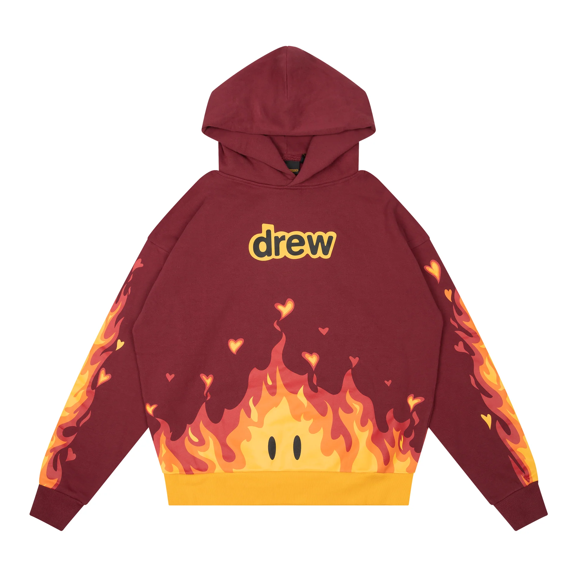 1_e9417528-ab1b-4359-88ae-074681cb705a.webp Drew House Fire Hoodie Burgundy - Image 1